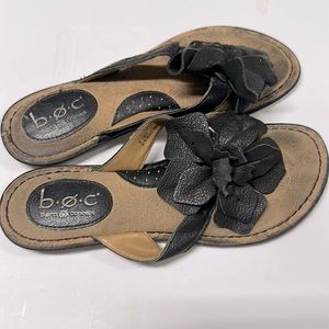 B.o.c born concept Leather Flower flip flops size 6.5